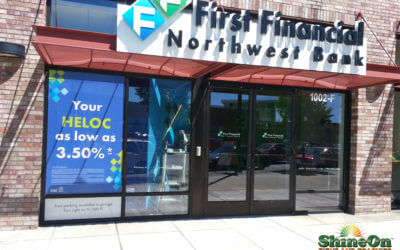 Renton, WA- First Financial Northwest Bank: Using Window Graphics as A Marketing Tool